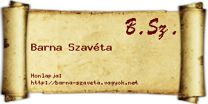 Barna Szavéta névjegykártya